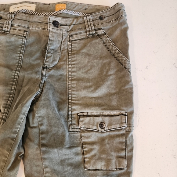 {Anthro} Pilcro & the Letterpress Tiri Olive Cargo Pants Women's Size 4 Petite - Picture 8 of 12